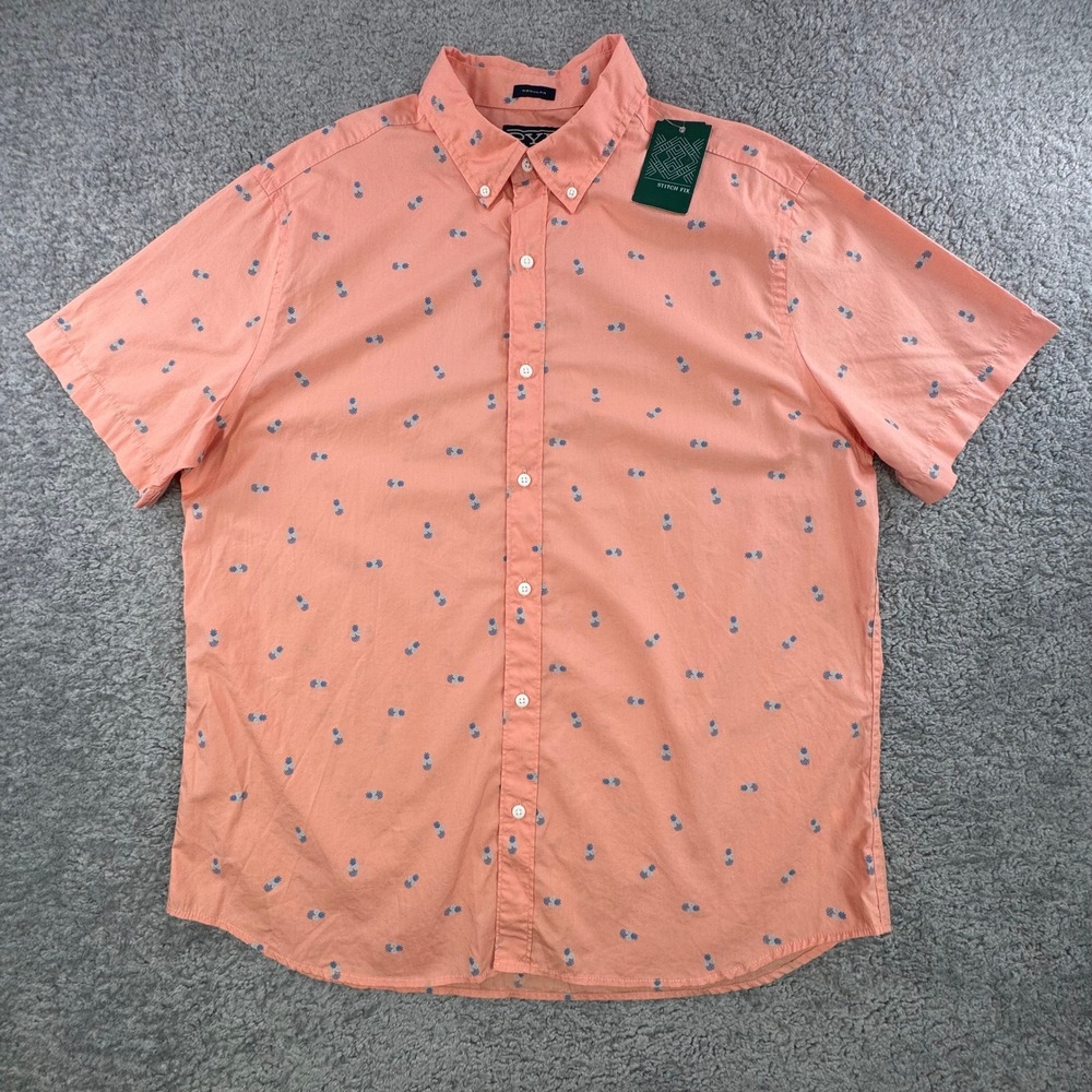 Rye by Hawker Rye Men XL Coral Pineapple Sunglasses Short Sleeve Button Down NEW